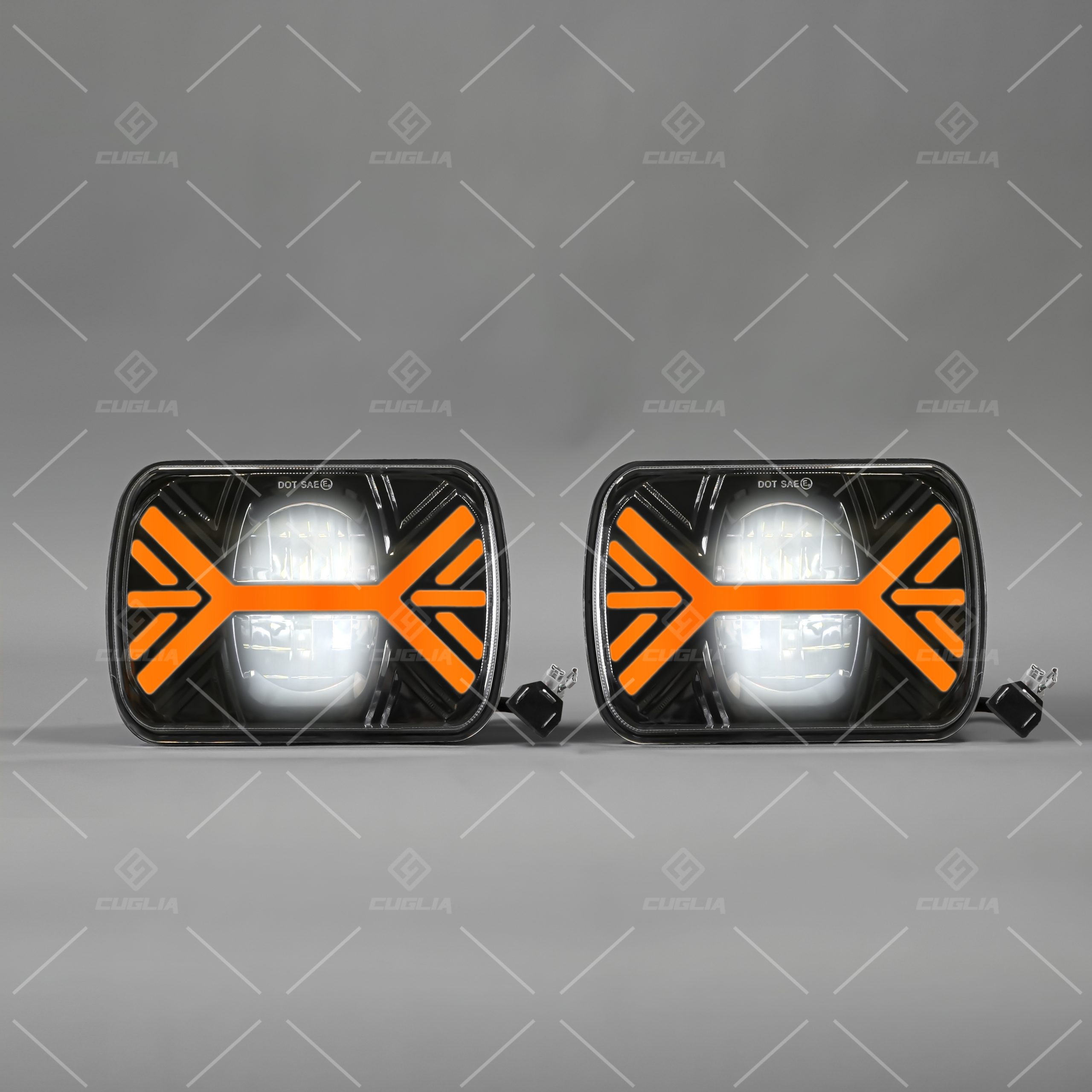 Coppia Fari LED 7″ H4 9-30V con DRL Bianco e Ambra – 90W - immagine 2