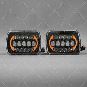Coppia Fari LED 7″ 126W H4 DRL Ambra Hi/Low Beam Universale