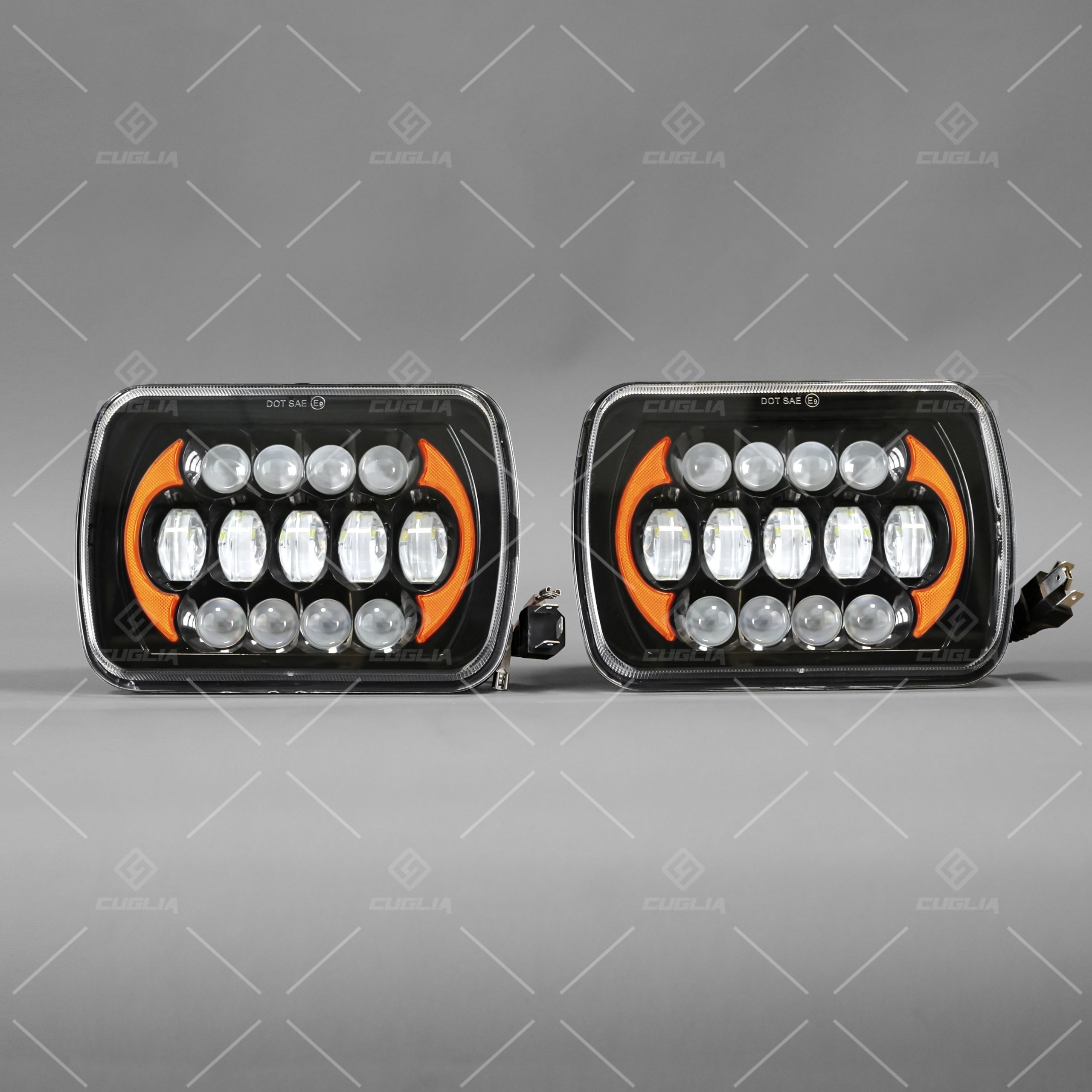 Coppia Fari LED 7″ 126W H4 DRL Ambra Hi/Low Beam Universale - immagine 2