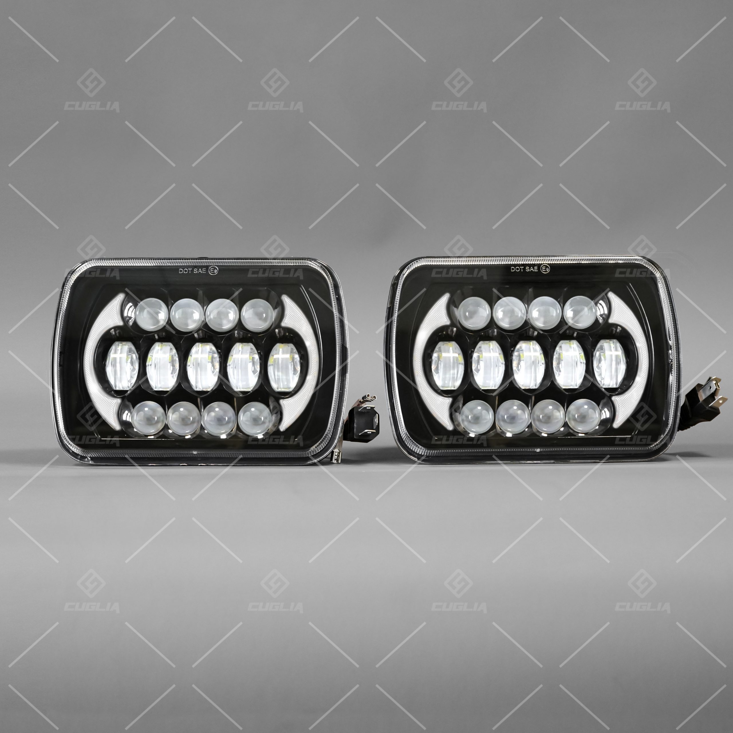 Coppia Fari LED 7″ 126W H4 DRL Ambra Hi/Low Beam Universale - immagine 3